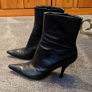 Nine West Bhavino Leather Ankle Boots (Black) 12 US / 44 EU
